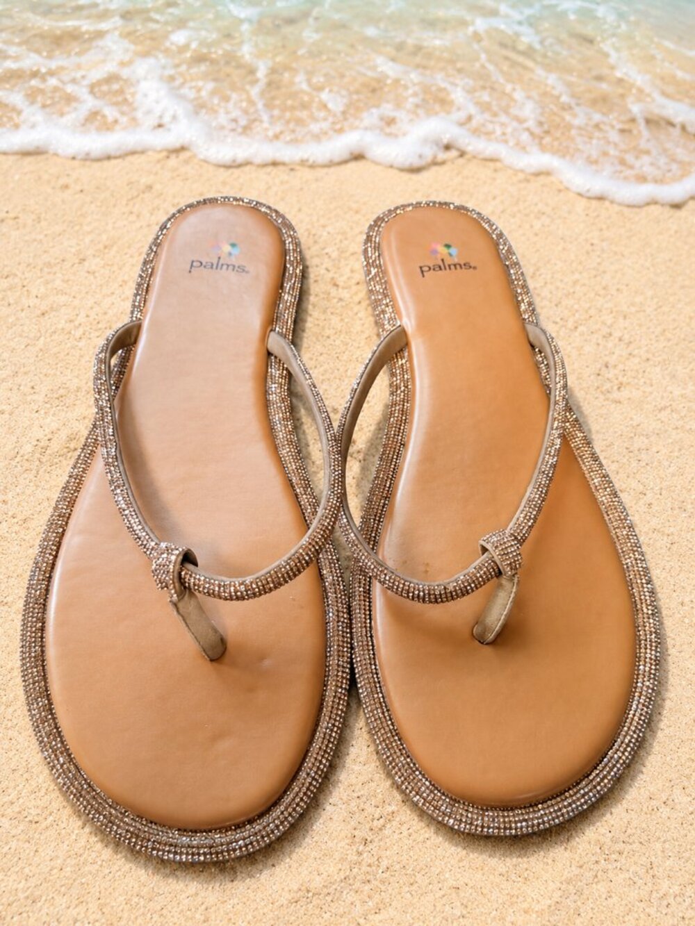Palms Diana Flip Flop Sandals Size 12M – Glitter Trim
